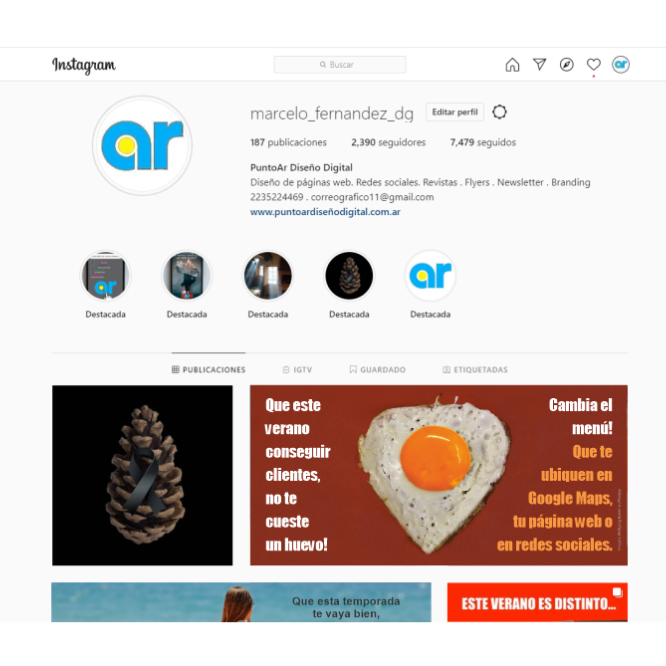 Puntoar diseño panoramica Instagram